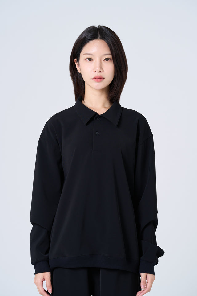 Comfortable long-sleeve polo shirt