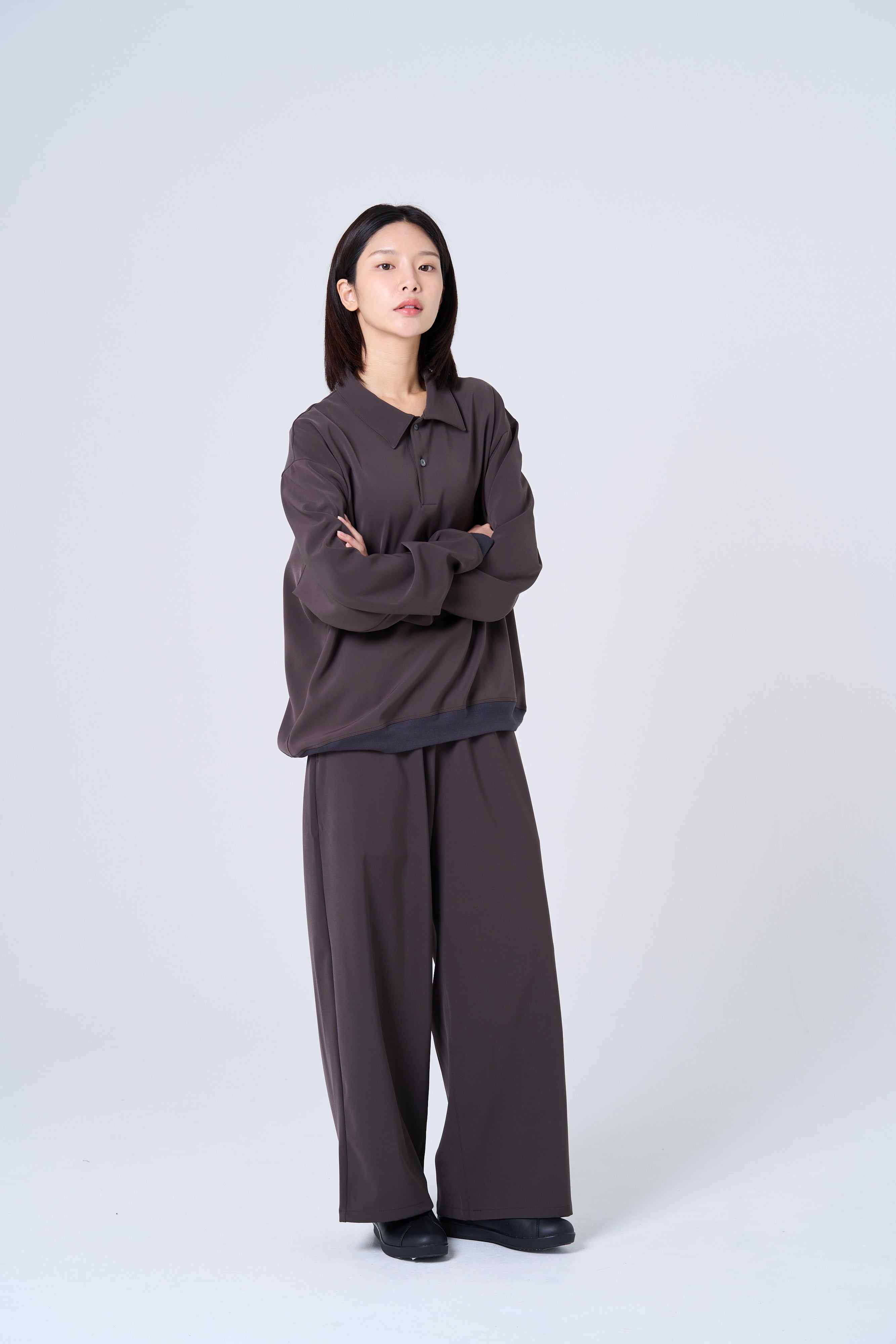 BT-01 Comfortable long slacks(charcoal gray)