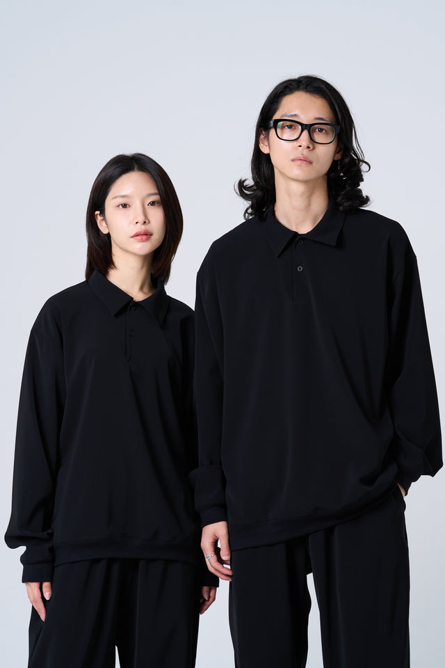 Comfortable long-sleeve polo shirt