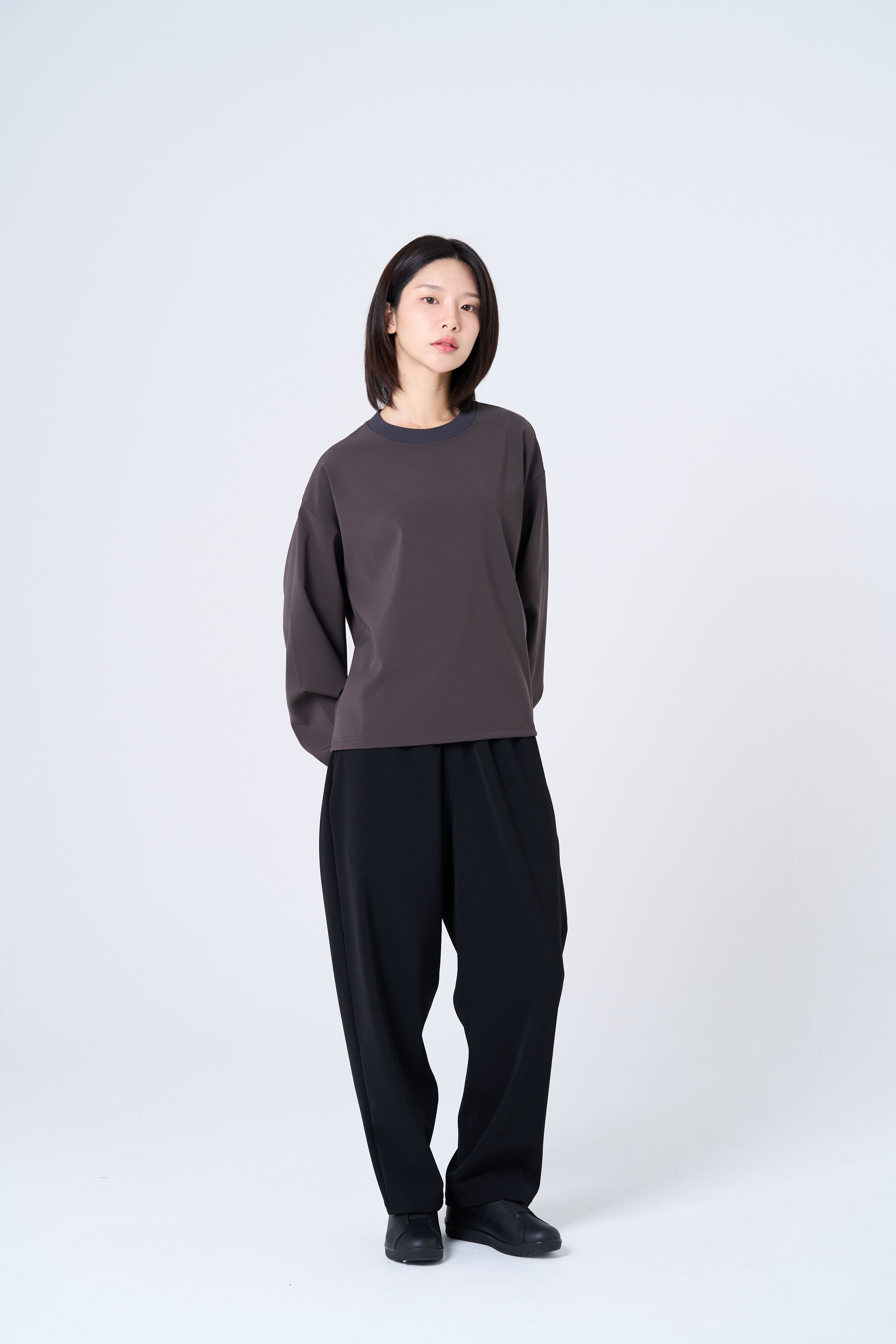 数量限定カラー】Comfortable long-sleeve T-shirt（charcoal gray