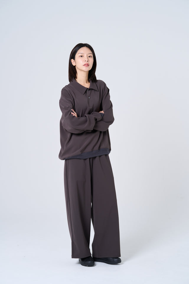 【数量限定カラー】Comfortable long slacks（charcoal gray）