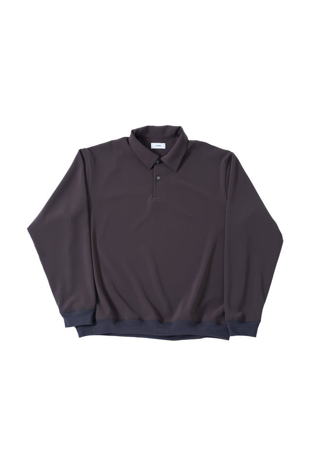 【数量限定カラー】Comfortable long-sleeve polo shirt（charcoal gray）